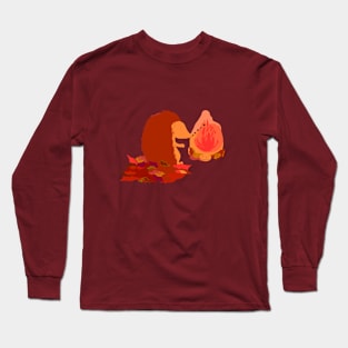 hedgehog and sunset Long Sleeve T-Shirt